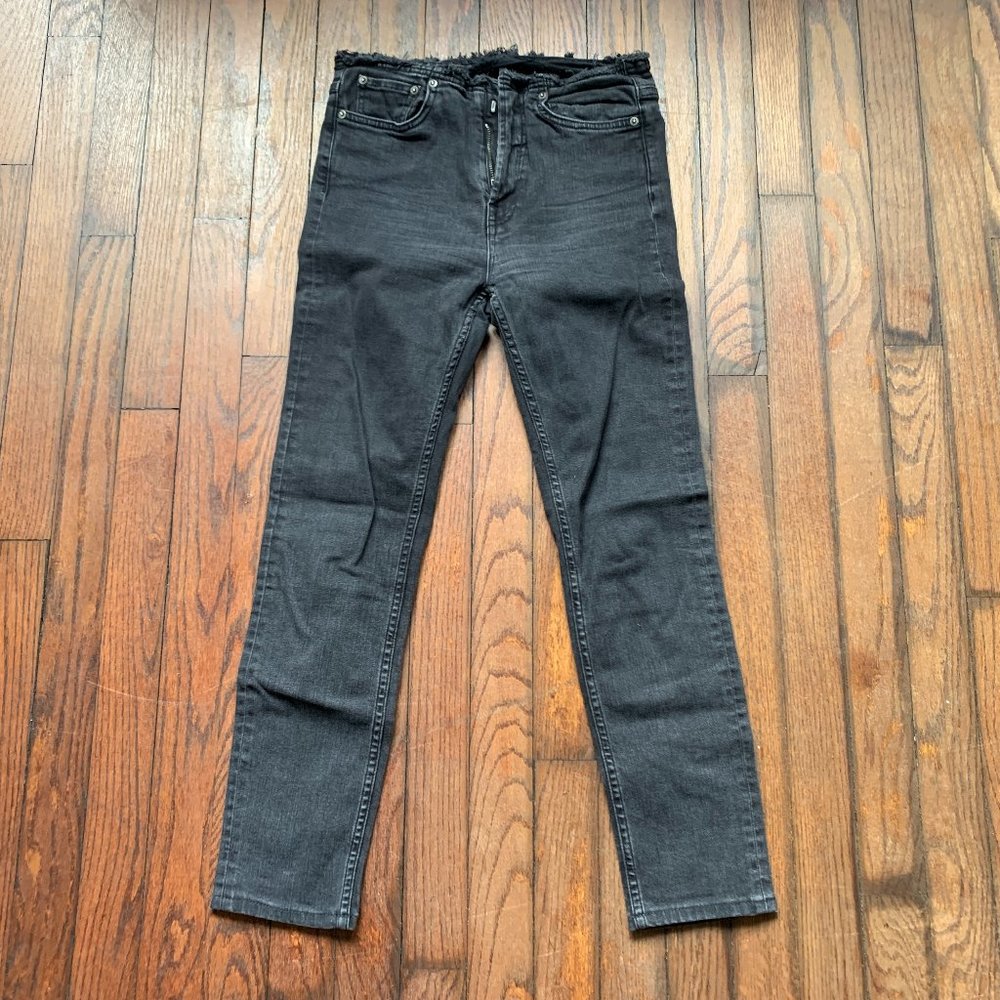ALLSAINTS Fray/Black High Rise Skinny Jean